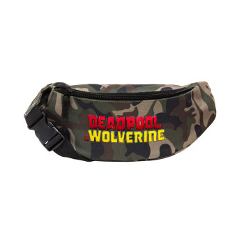 Superhero Deadpool Wolverine, Unisex waist bag (banana) in Jungle camouflage color with 2 pockets