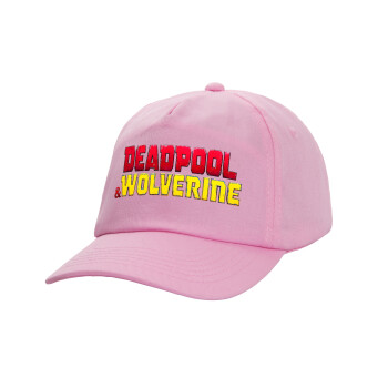 Superhero Deadpool Wolverine, Casual children's baseball cap, 100% Cotton Twill, PINK (COTTON, CHILDREN'S, ONE SIZE)