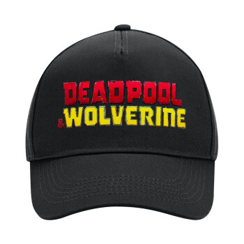 Superhero Deadpool Wolverine, Adult Ultimate Hat BLACK, (100% COTTON DRILL, ADULT, UNISEX, ONE SIZE)