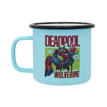 Superhero Deadpool Wolverine, Κούπα Μεταλλική εμαγιέ ΜΑΤ σιέλ 360ml