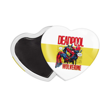 Superhero Deadpool Wolverine, Μαγνητάκι καρδιά (57x52mm)