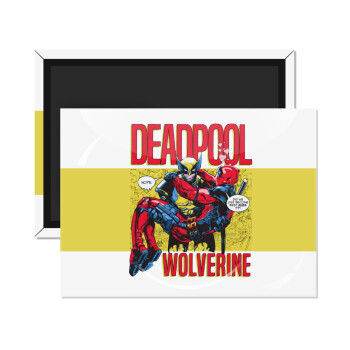 Superhero Deadpool Wolverine, Ορθογώνιο μαγνητάκι ψυγείου διάστασης 9x6cm