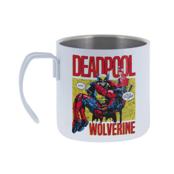 Superhero Deadpool Wolverine, Mug Stainless steel double wall 400ml