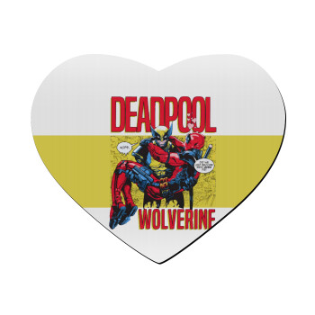 Superhero Deadpool Wolverine, Mousepad heart 23x20cm