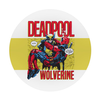 Superhero Deadpool Wolverine, Mousepad Στρογγυλό 20cm