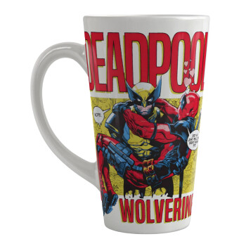 Superhero Deadpool Wolverine, Κούπα κωνική Latte Μεγάλη, κεραμική, 450ml