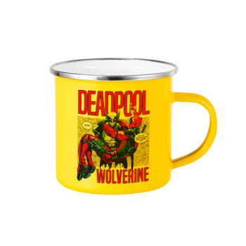 Superhero Deadpool Wolverine, Yellow Enamel Metallic Cup 360ml