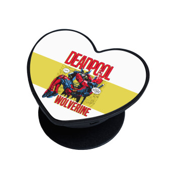 Superhero Deadpool Wolverine, Phone Holders Stand  καρδιά Μαύρο Βάση Στήριξης Κινητού στο Χέρι