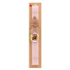 Easter Set, wooden keychain & scented flat Easter candle (30cm) (PINK)