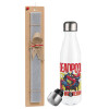 Easter candle, metallic white thermos bottle (500ml) & aromatic flat candle (30cm) (GRAY)