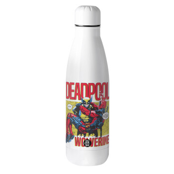 Superhero Deadpool Wolverine, Μεταλλικό παγούρι θερμός (Stainless steel), 500ml