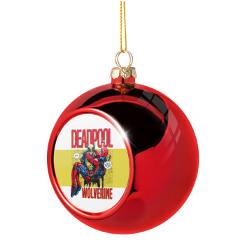 Superhero Deadpool Wolverine, Christmas tree ball Red 8cm