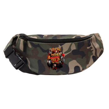 Halloween it's most wonderful time of the year, Unisex waist bag (banana) in Jungle camouflage color with 2 pockets