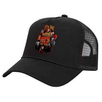 Halloween it's most wonderful time of the year, Trucker Hat with Mesh, Black, (COTTON, KIDS, UNISEX, ONE SIZE)