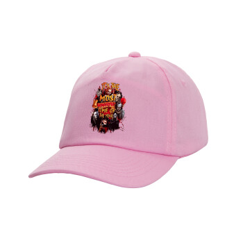 Halloween it's most wonderful time of the year, Adult Baseball Cap, 100% Cotton, PINK (COTTON, ADULT, UNISEX, ONE SIZE)