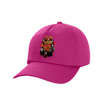 Halloween it's most wonderful time of the year, Children's Baseball Cap, 100% Cotton Twill, Fuchsia (COTTON, CHILDREN'S, UNISEX, ONE SIZE)