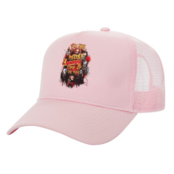 Halloween it's most wonderful time of the year, Structured Trucker Children's Hat, with Mesh, PINK (100% COTTON, CHILDREN'S, UNISEX, ONE SIZE)