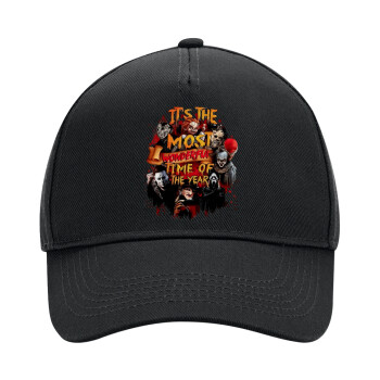 Halloween it's most wonderful time of the year, Adult Ultimate Hat BLACK, (100% COTTON DRILL, ADULT, UNISEX, ONE SIZE)