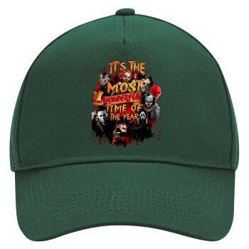 Halloween it's most wonderful time of the year, Adult Ultimate Hat GREEN, (100% COTTON DRILL, ADULT, UNISEX, ONE SIZE)