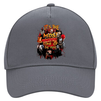 Halloween it's most wonderful time of the year, Ultimate Adult Hat Grey, (100% COTTON DRILL, ADULT, UNISEX, ONE SIZE)