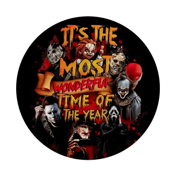 Halloween it's most wonderful time of the year, Mousepad Στρογγυλό 20cm