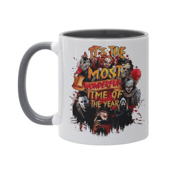 Halloween it's most wonderful time of the year, Mug colored grey, ceramic, 330ml