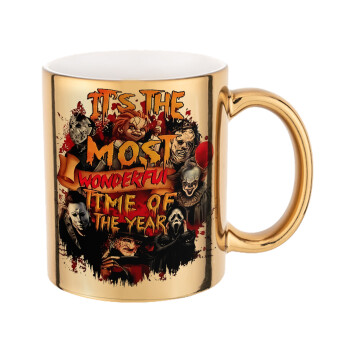 Halloween it's most wonderful time of the year, Mug ceramic, gold mirror, 330ml