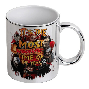 Halloween it's most wonderful time of the year, Mug ceramic, silver mirror, 330ml