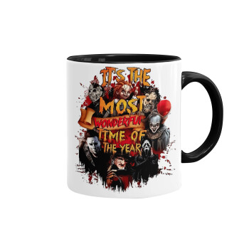 Halloween it's most wonderful time of the year, Mug colored black, ceramic, 330ml