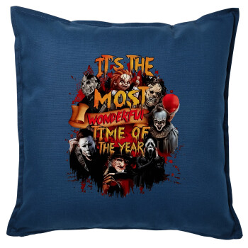 Halloween it's most wonderful time of the year, Sofa cushion Blue 50x50cm includes filling