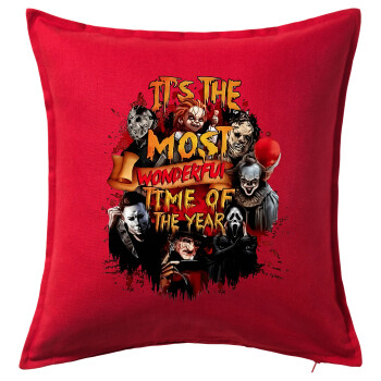 Halloween it's most wonderful time of the year, Sofa cushion RED 50x50cm includes filling