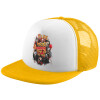 Adult Soft Trucker Hat with Yellow/White Mesh (POLYESTER, ADULT, UNISEX, ONE SIZE)