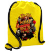 Backpack pouch GYMBAG Yellow, with pocket (40x48cm) & thick cords