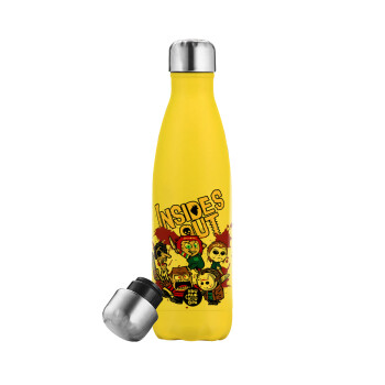 Halloween Inside out, Yellow Stainless Steel Metallic Thermos, double-walled, 500ml