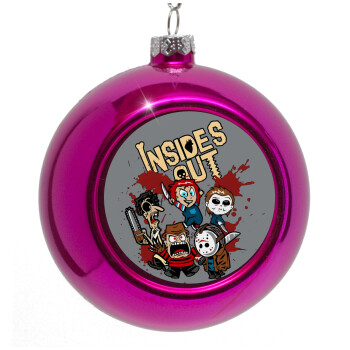 Halloween Inside out, Purple Christmas tree ornament bauble 8cm