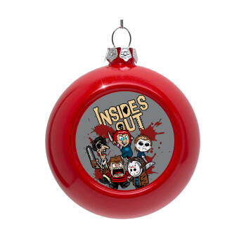 Halloween Inside out, Red Christmas tree ornament bauble 8cm