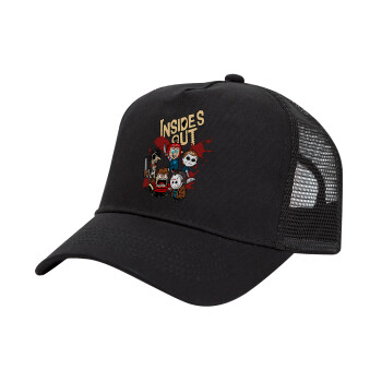 Halloween Inside out, Trucker Hat with Mesh, Black, (COTTON, KIDS, UNISEX, ONE SIZE)