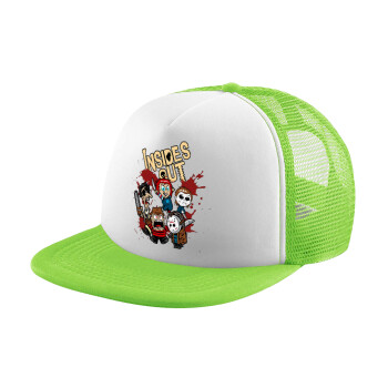 Halloween Inside out, Adult Soft Trucker Hat with Mesh GREEN/WHITE (POLYESTER, ADULT, ONE SIZE)