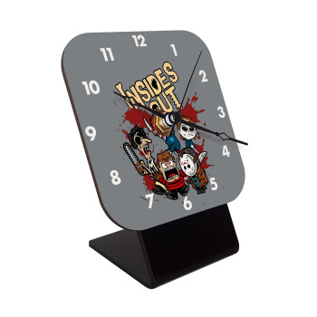 Halloween Inside out, Quartz Wooden table clock with hands (10cm)