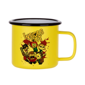 Halloween Inside out, Metallic enamel MATT Yellow cup 360ml