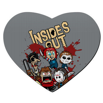 Halloween Inside out, Mousepad heart 23x20cm