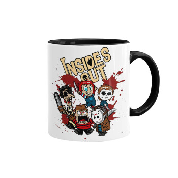 Halloween Inside out, Mug colored black, ceramic, 330ml