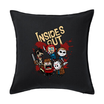 Halloween Inside out, Sofa cushion black 50x50cm includes filling