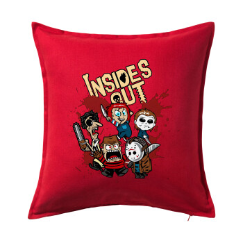 Halloween Inside out, Sofa cushion RED 50x50cm includes filling