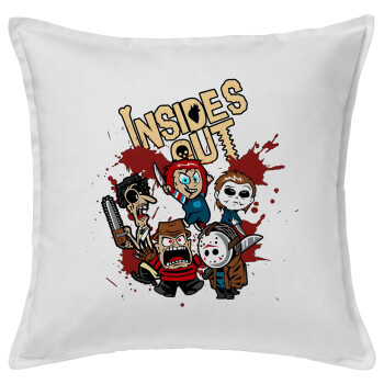 Halloween Inside out, Sofa cushion White 50x50cm includes filling