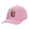 Adult Baseball Cap, 100% Cotton, PINK (COTTON, ADULT, UNISEX, ONE SIZE)