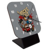 Quartz Wooden table clock with hands (10cm)