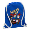 Backpack pouch GYMBAG Blue, with pocket (40x48cm) & thick cords