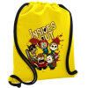 Backpack pouch GYMBAG Yellow, with pocket (40x48cm) & thick cords