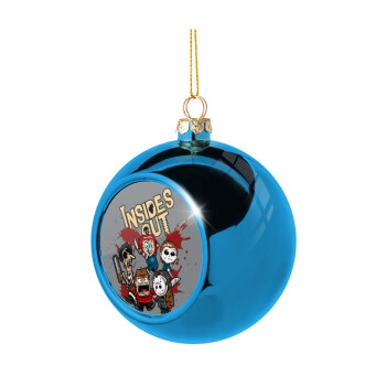 Halloween Inside out, Blue Christmas tree ball ornament 8cm